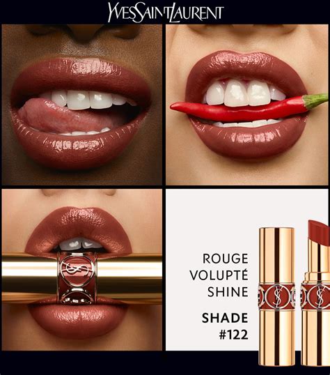 ysl rouge pour couture rouge volupte lipsticks glossy stains|ysl rouge volupte shine 122.